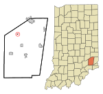 Ripley County Indiana Incorporated and Unincorporated areas Napoleon Highlighted